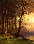 Albert Bierstadt Sunset in Californa Yosemite Spain oil painting artist